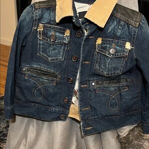 DSQUARED2  Blue Denim Jacket with Black Details